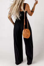 Load image into Gallery viewer, Smocked Square Neck Wide Leg Jumpsuit with Pockets