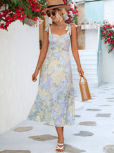 Load image into Gallery viewer, Floral Tie-Shoulder Sweetheart Neck Dress