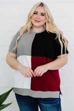 Load image into Gallery viewer, Plus Size Color Block Round Neck T-Shirt