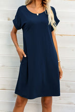 Load image into Gallery viewer, Scoop Neck Short Sleeve Pocket Dress