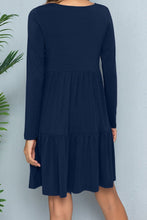 Load image into Gallery viewer, Round Neck Long Sleeved Tiered Dress