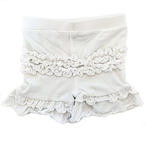 AnnLoren Baby Girls White Ruffle Butt Shorts