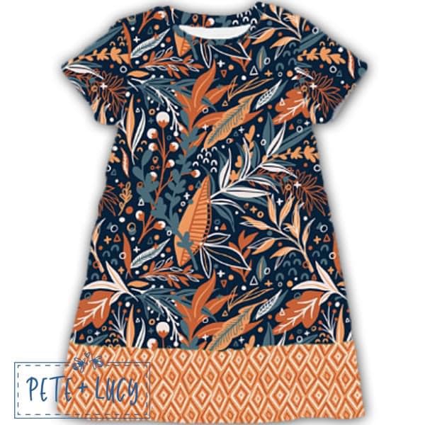 Pete & Lucy Tropical Print Short Sleeve Dress