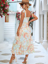 Load image into Gallery viewer, Floral Tie-Shoulder Sweetheart Neck Dress
