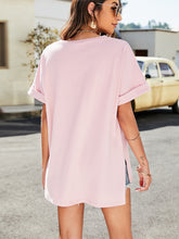 Load image into Gallery viewer, High-Low Side Slit V-Neck Tee
