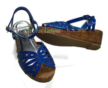 Load image into Gallery viewer, Jelly Beans Wedge Sandals in Royal Blue
