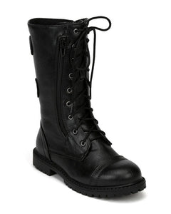 CLEARANCE Little Angel Combat Style Boots in Black