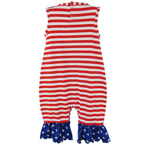 AnnLoren Fourth Of July I Heart America Flag Baby Girls' Romper Holiday Onesie