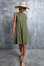 Load image into Gallery viewer, Sleeveless Round Neck Tiered Dress
