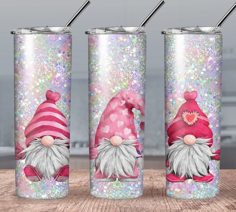 Valentine's Day Gnome Tumbler in Silver & Pink – Little Fox Fashions