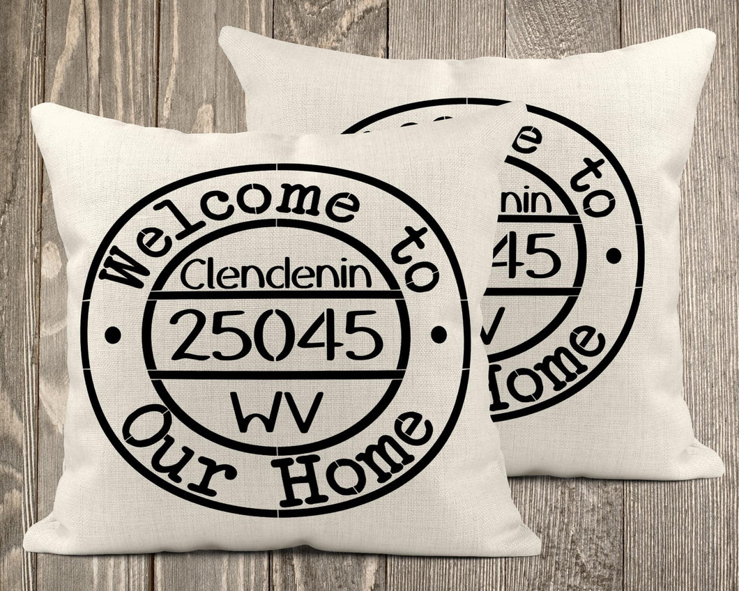 12x12 Welcome to Our Home Personalized Pillow